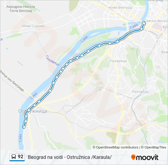 92 Bus Line Map