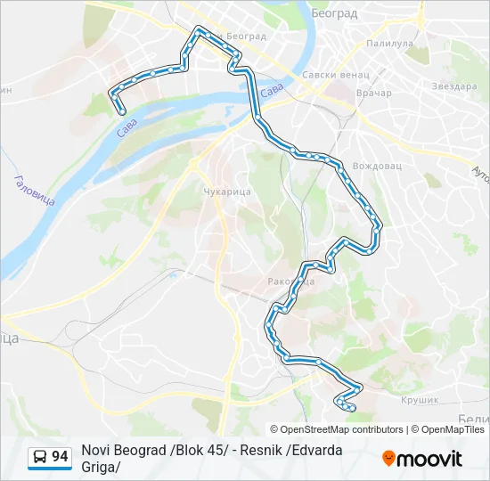 94 Bus Line Map