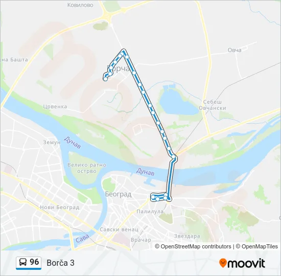 96 Bus Line Map