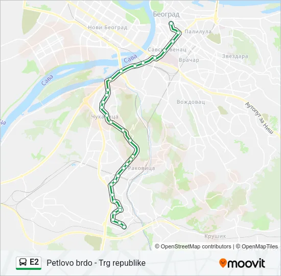 E2 Bus Line Map