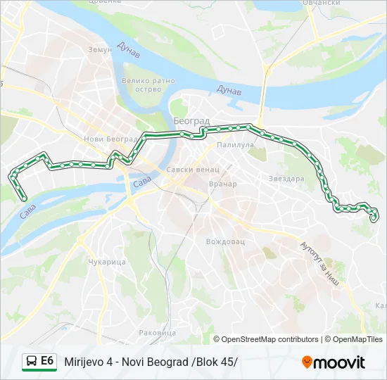 E6 Bus Line Map