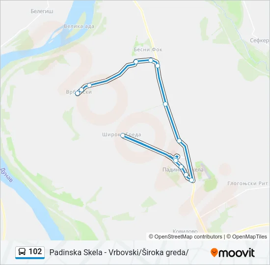 102 Bus Line Map