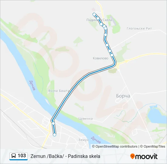 103 Bus Line Map