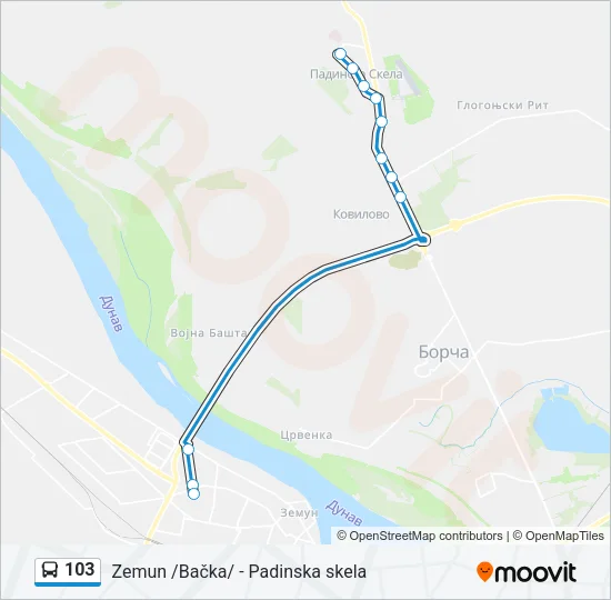 103 Bus Line Map