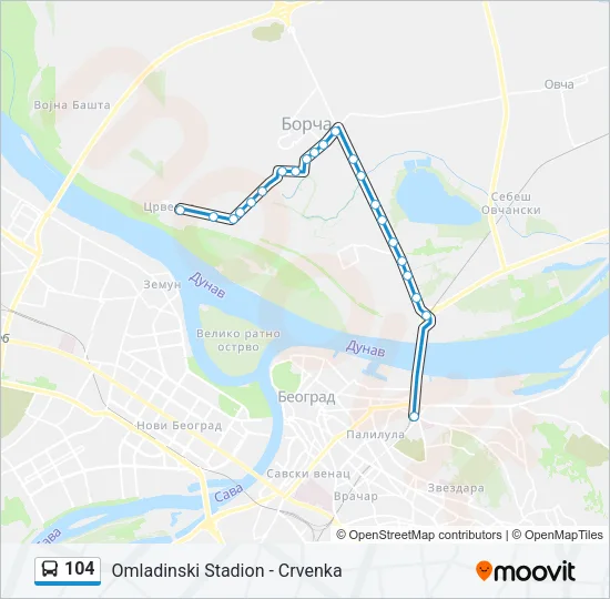 104 Bus Line Map