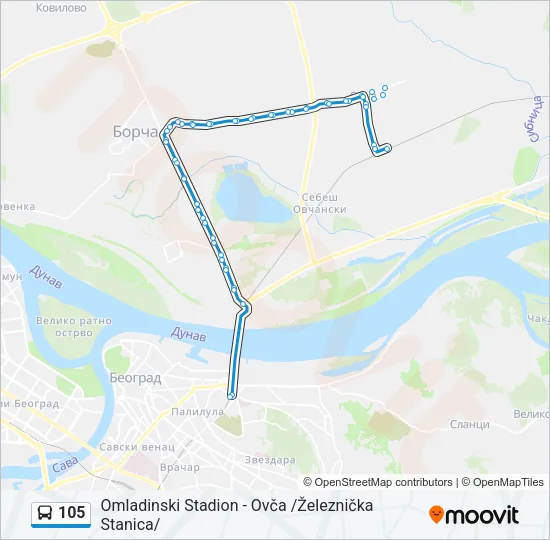 105 Bus Line Map
