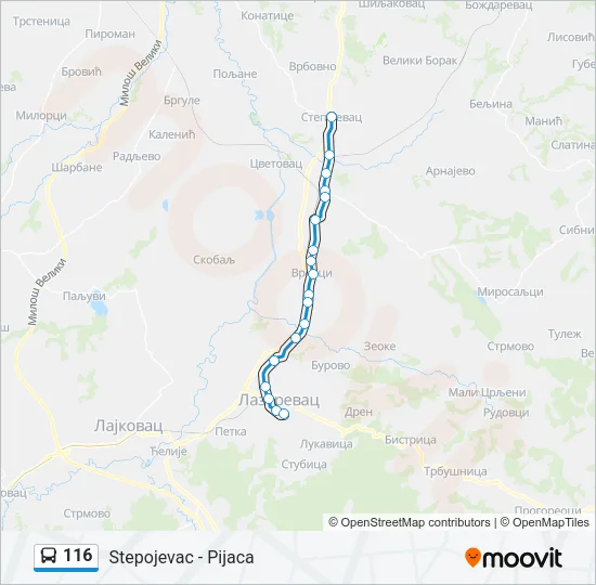 116 Bus Line Map