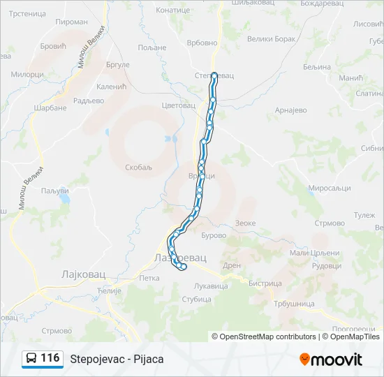 116 Bus Line Map