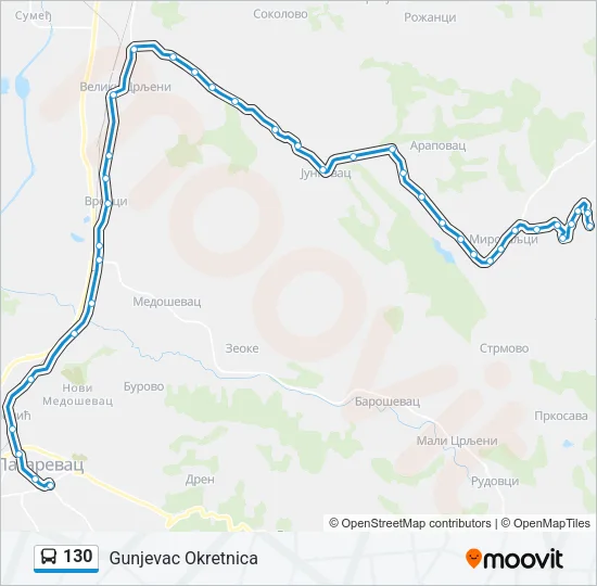 130 Bus Line Map
