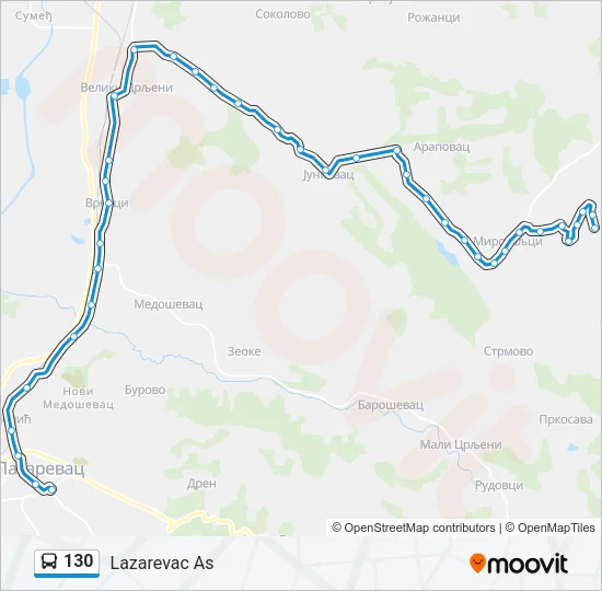 130 Bus Line Map
