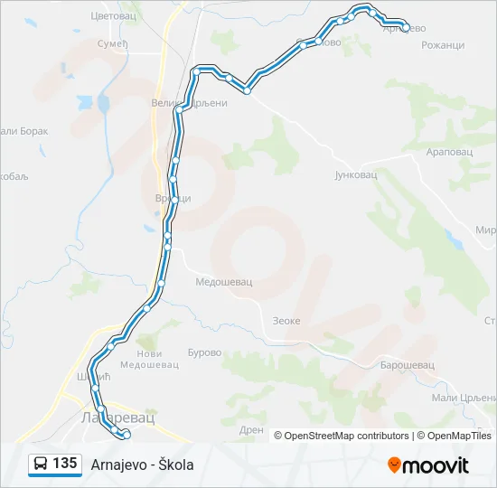 135 Bus Line Map