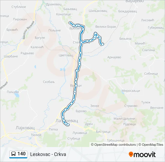 140 Bus Line Map