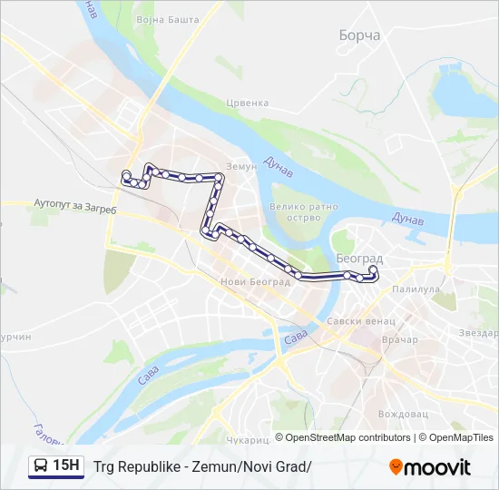 15Н Bus Line Map
