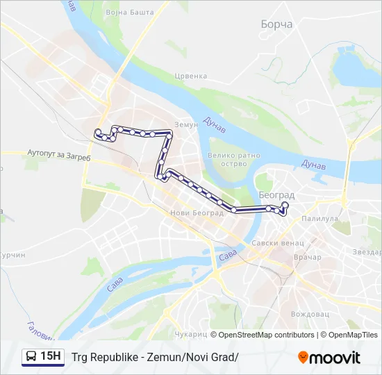 15Н Bus Line Map