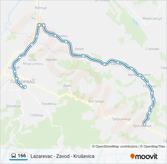 166 Bus Line Map