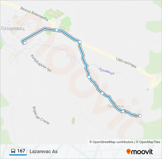 167 Bus Line Map