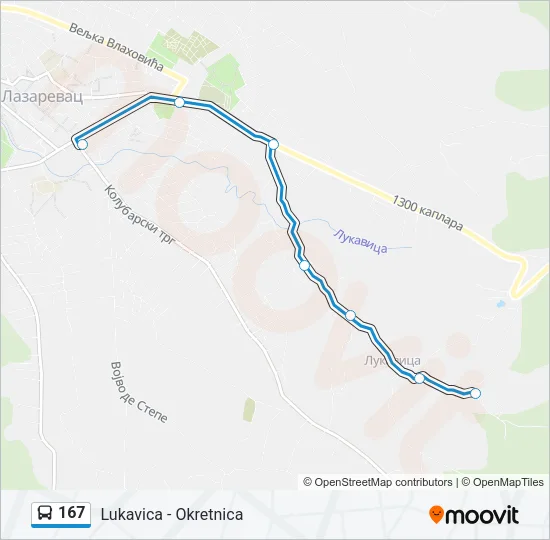 167 Bus Line Map