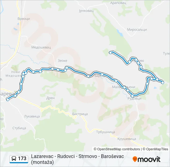 173 Bus Line Map