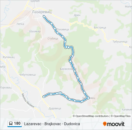180 Bus Line Map
