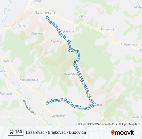 180 Bus Line Map