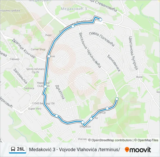 26L Bus Line Map