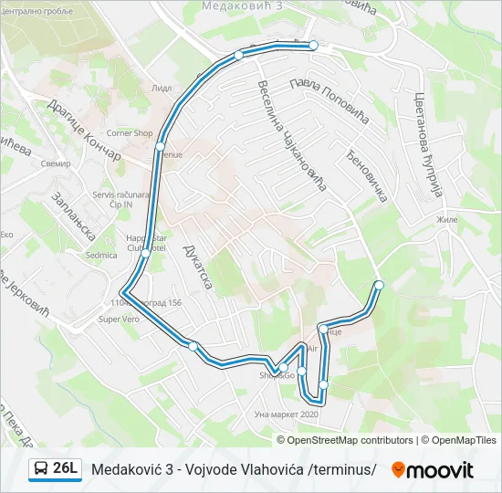 26L Bus Line Map