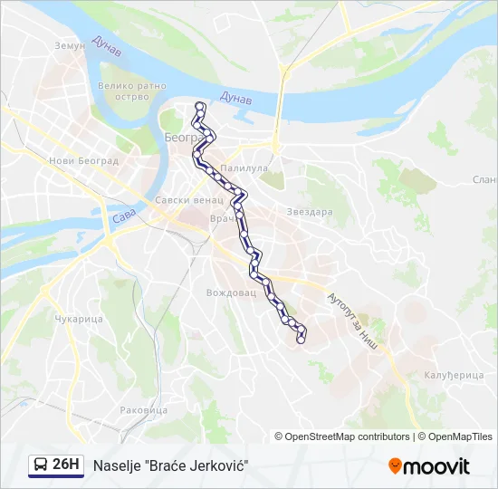 26Н Bus Line Map