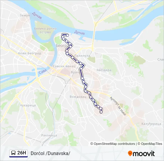 26Н Bus Line Map