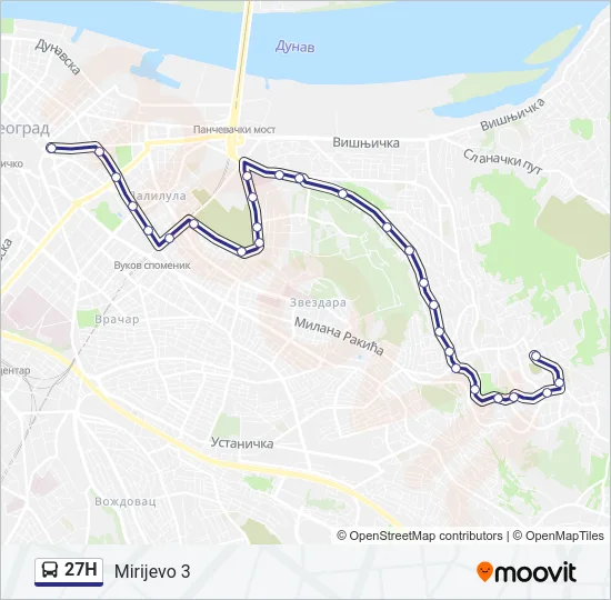 27Н Bus Line Map