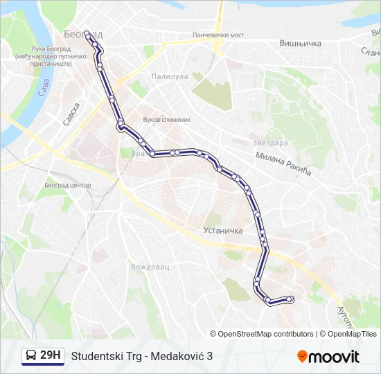 29Н Bus Line Map