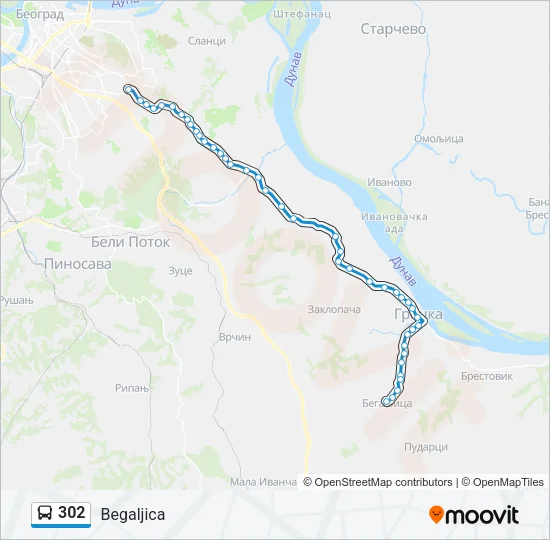 302 Bus Line Map