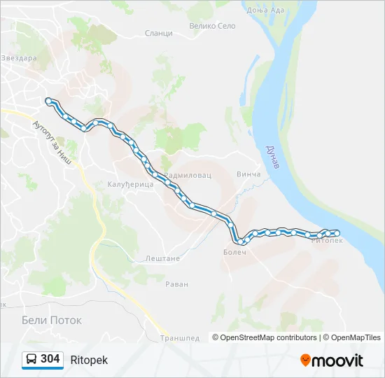 304 Bus Line Map