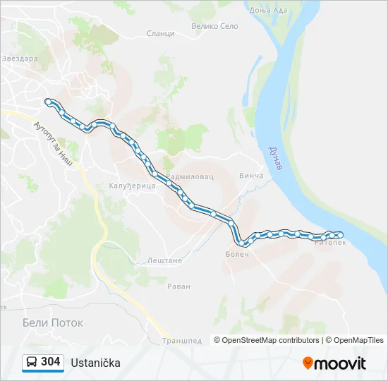 304 Bus Line Map