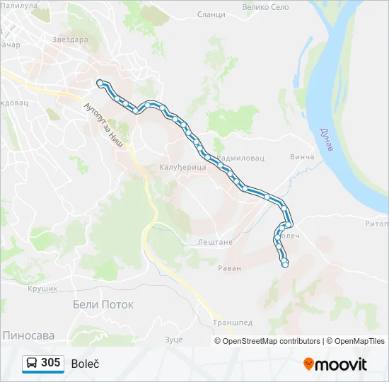 305 Bus Line Map
