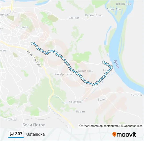 307 Bus Line Map