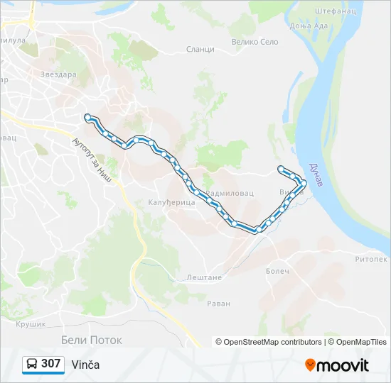 307 Bus Line Map