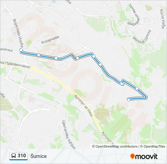 310 Bus Line Map