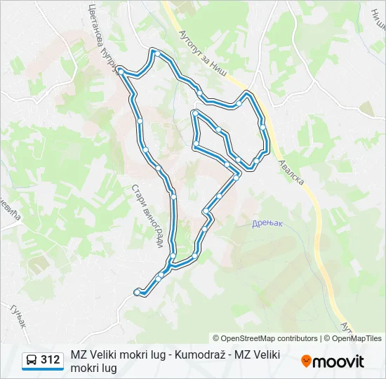312 Bus Line Map