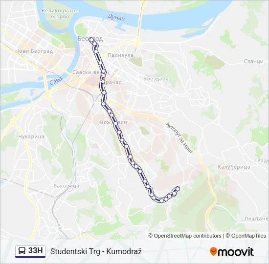 33Н Bus Line Map