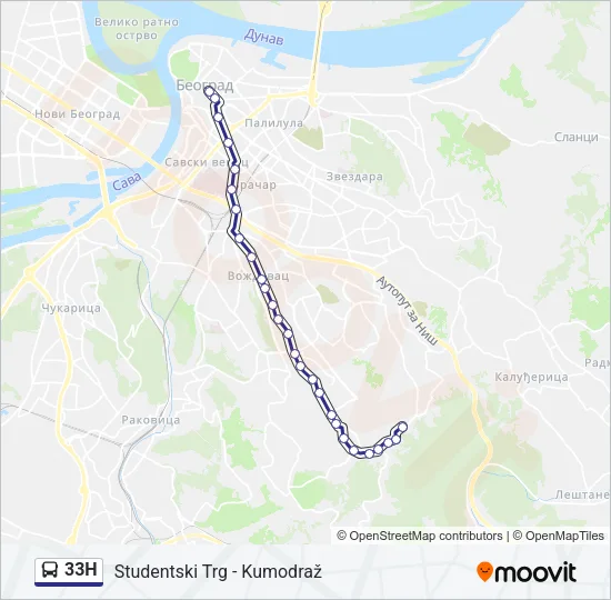 33Н Bus Line Map