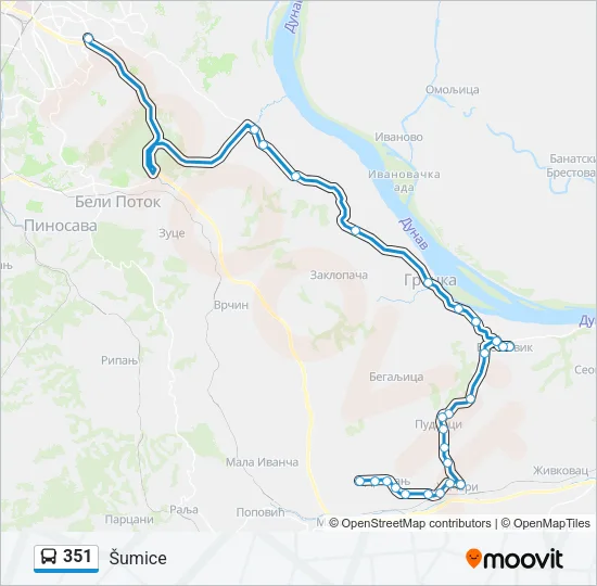 351 Bus Line Map