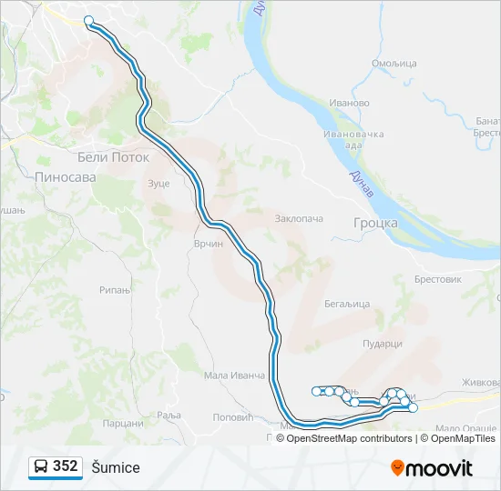 352 Bus Line Map