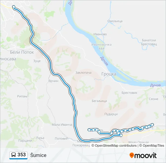 353 Bus Line Map
