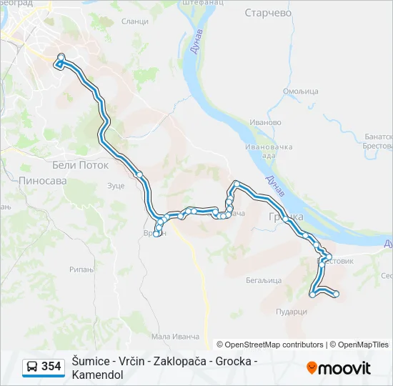 354 Bus Line Map