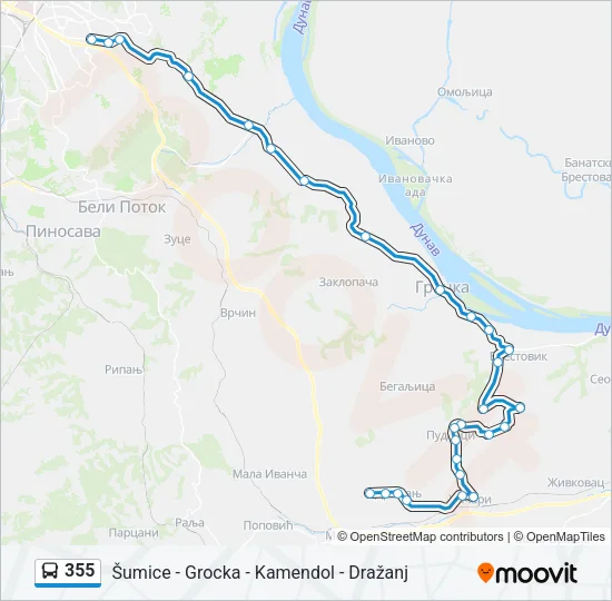 355 Bus Line Map