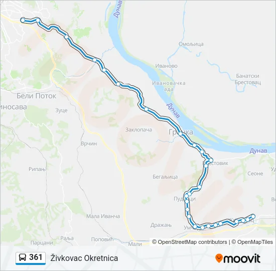 361 Bus Line Map