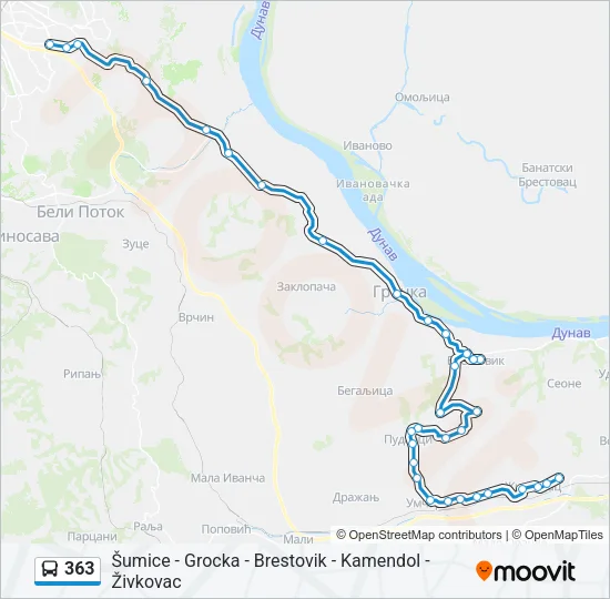 363 Bus Line Map