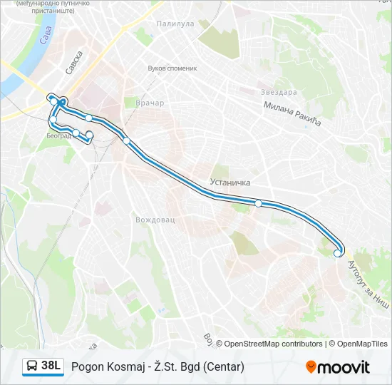 38L Bus Line Map