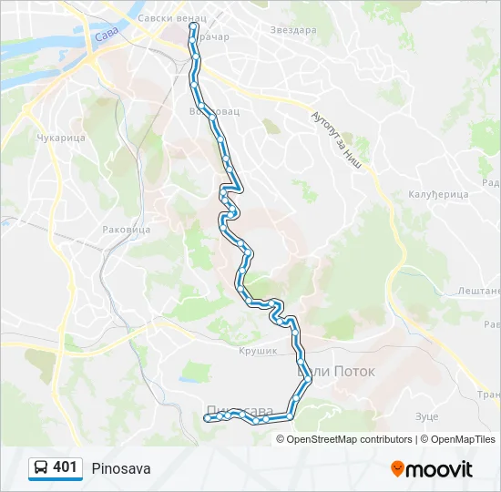 401 Bus Line Map