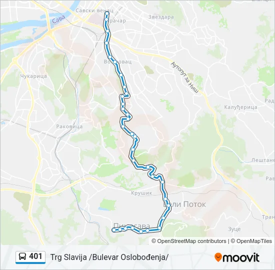 401 Bus Line Map